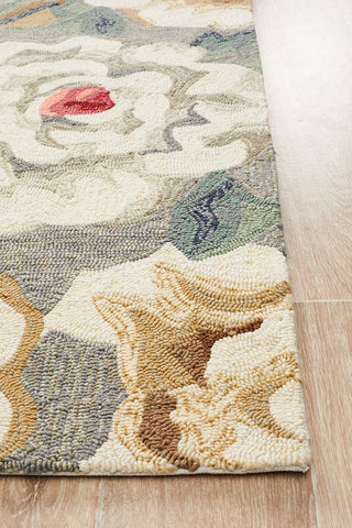 Copacabana Gorgeous Peony Grey Indoor Outdoor Rug