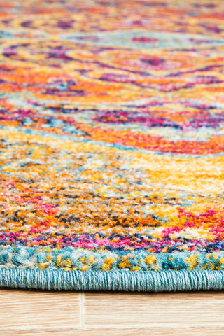 Radiance 422 Tangerine Round Rug