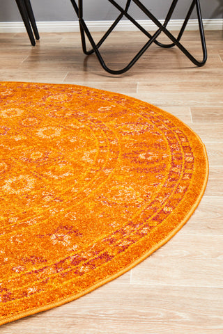 Radiance 444 Burnt Orange Round Rug