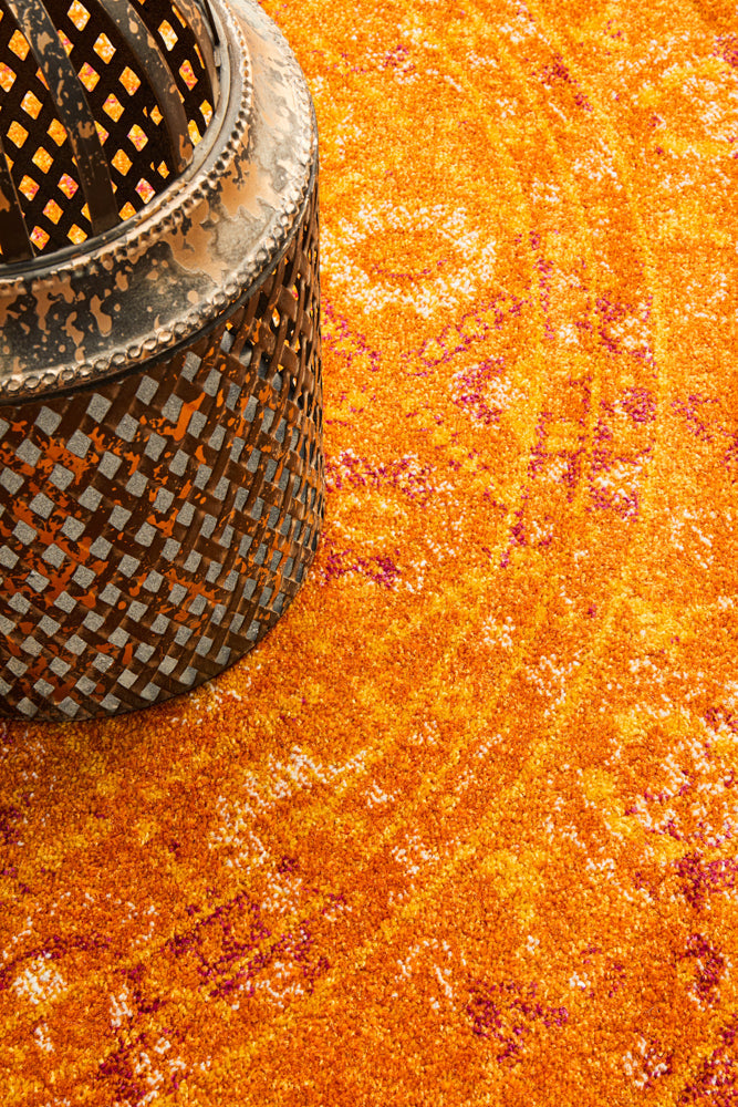 Radiance 444 Burnt Orange Round Rug